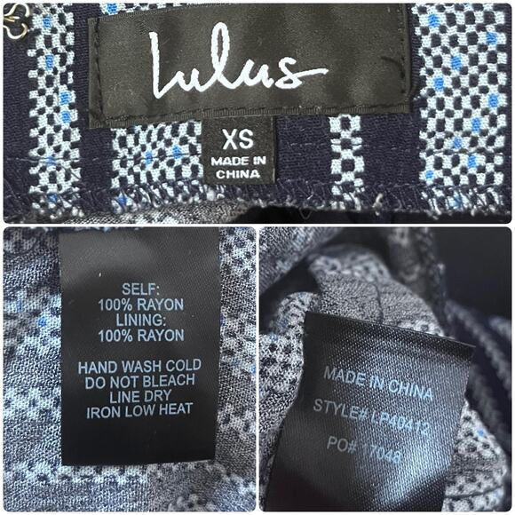 Lulus Suncrest Navy Blue Striped Backless Wide-Leg Jumpsuit Size XS Front Slit - Picture 15 of 15